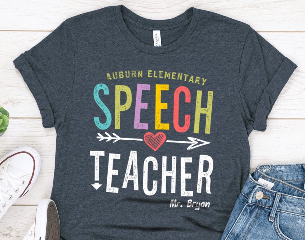 Personalized Speech Teacher team T-shirt - Teacher Crew Shirt - Teacher Squad T-Shirt - 37 Design Unit