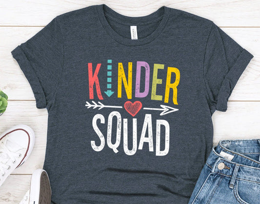 Kinder Squad T-Shirt for Teachers - Kindergarten Team Shirt