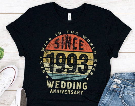 30th Wedding Anniversary Gift Shirt for Women, Best Wife in the World Ever