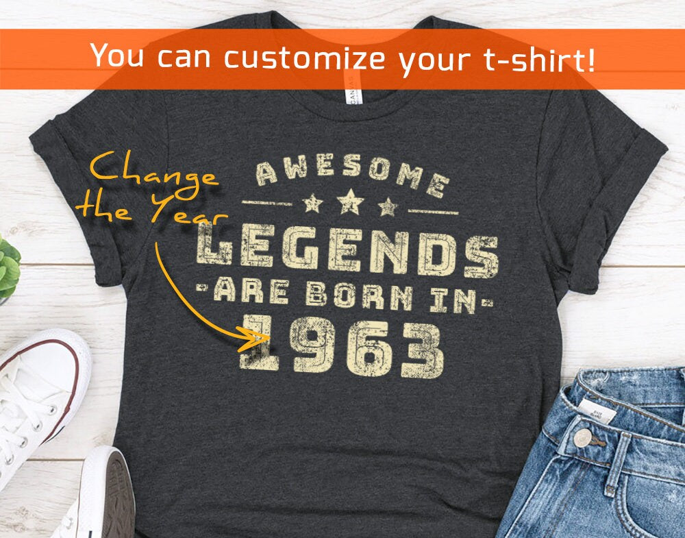 Awesome Legends are born in 1963 birthday shirt for men or women, Gift shirt for wife or husband