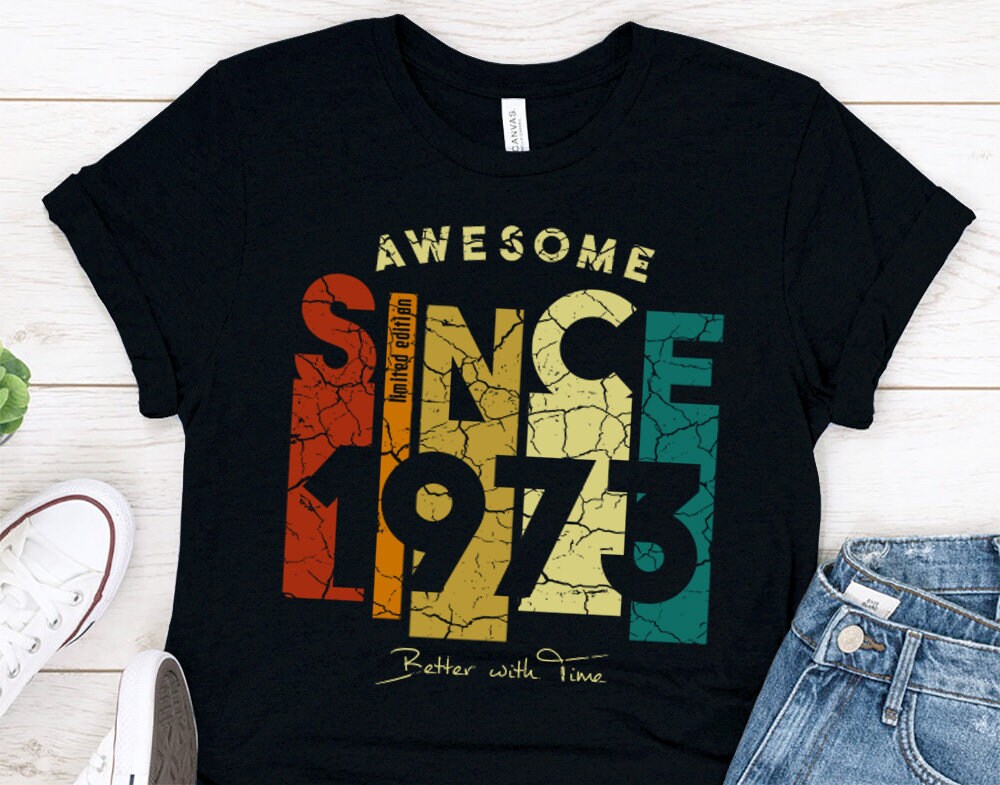 Retro Awesome 50th birthday gift t-shirt for women or men