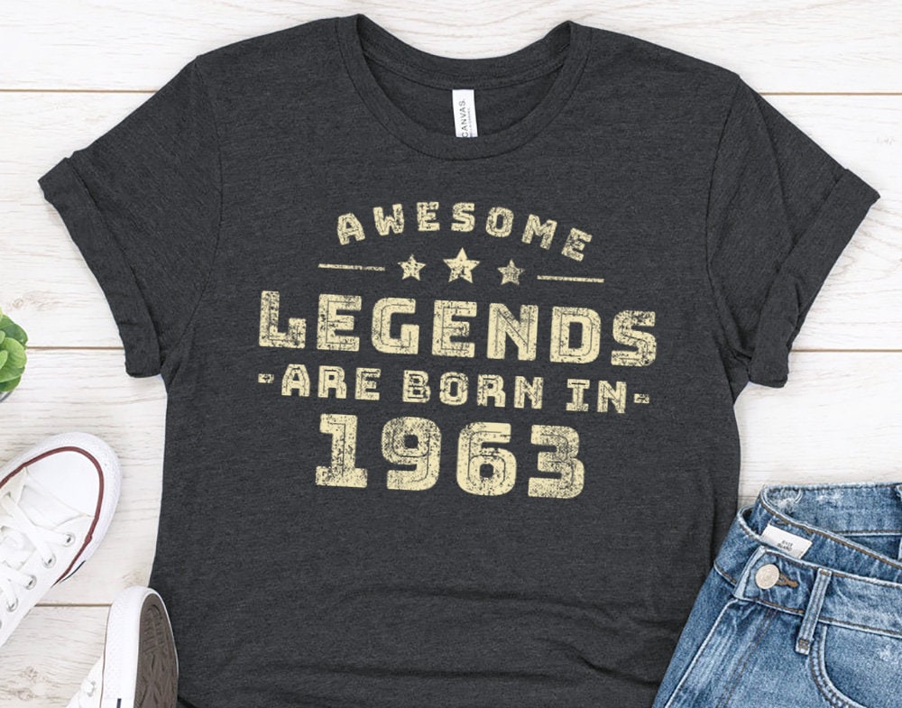 Awesome Legends are born in 1963 birthday shirt for men or women, Gift shirt for wife or husband
