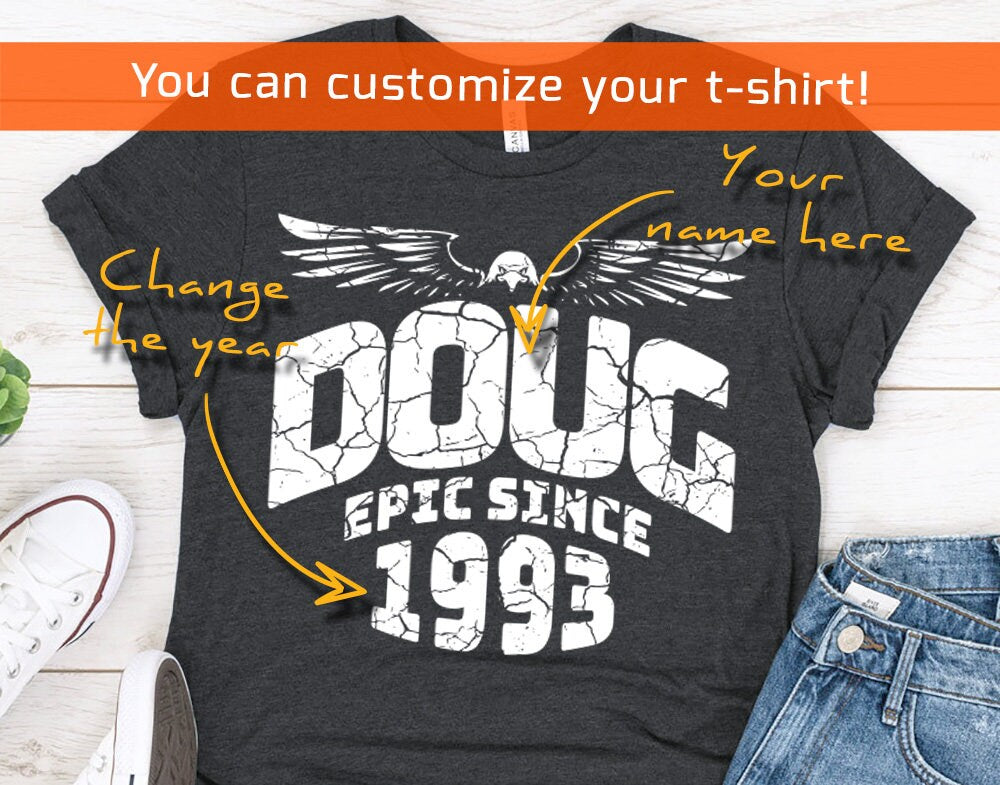 Personalized name Shirt birthday gift for Husband or Men, Epic Since 1993