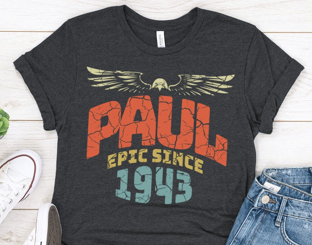 Epic Since 1943 Birthday Gift shirt for Brother or Husband, Personalized Name Gift Shirt For men or Father