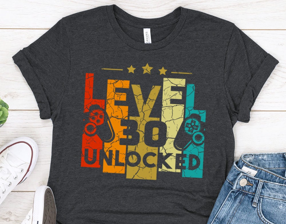 Level 30 Unlocked Gamer Gift Shirt for son or daughter