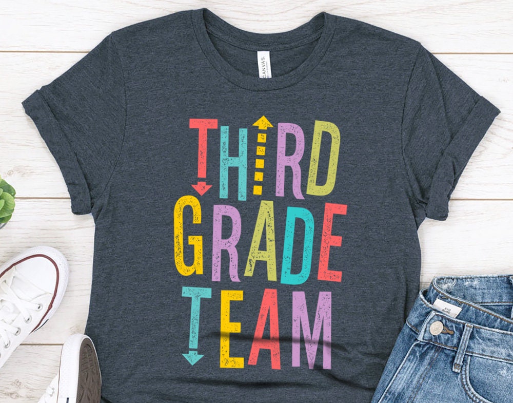 Third Grade Team T-Shirt - Personalized Teacher Squad Shirts - 37 Design Unit