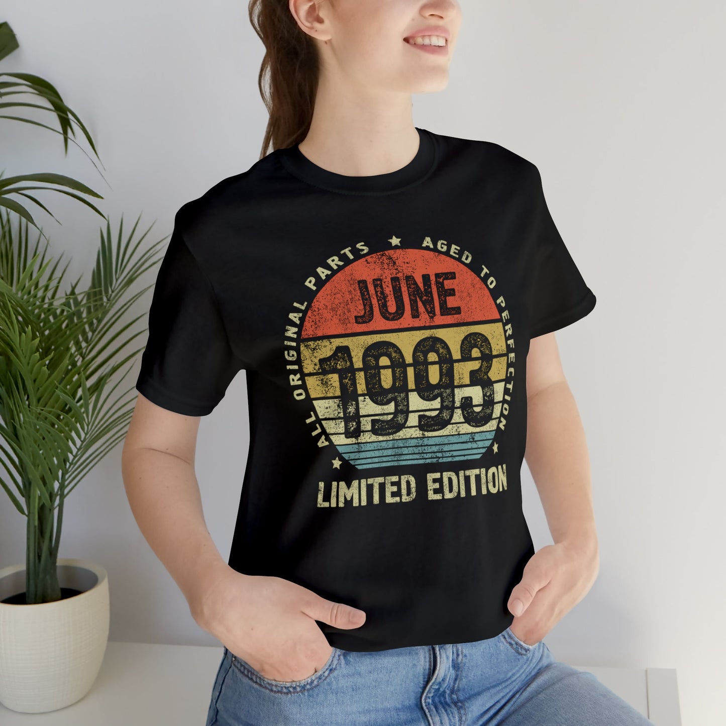Vintage birthday gift t-shirt for women or men, June 1993 birthday shirt for wife or husband