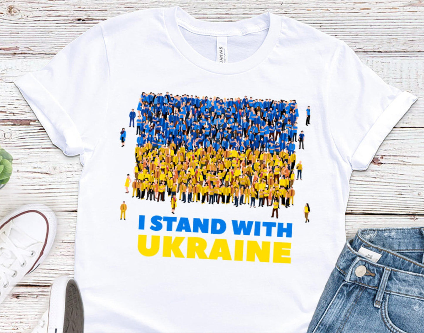 I Stand With Ukraine T-Shirt Design for men of women - Digital PNG file - Stop war in Ukraine, All will be Ukraine - 37 Design Unit